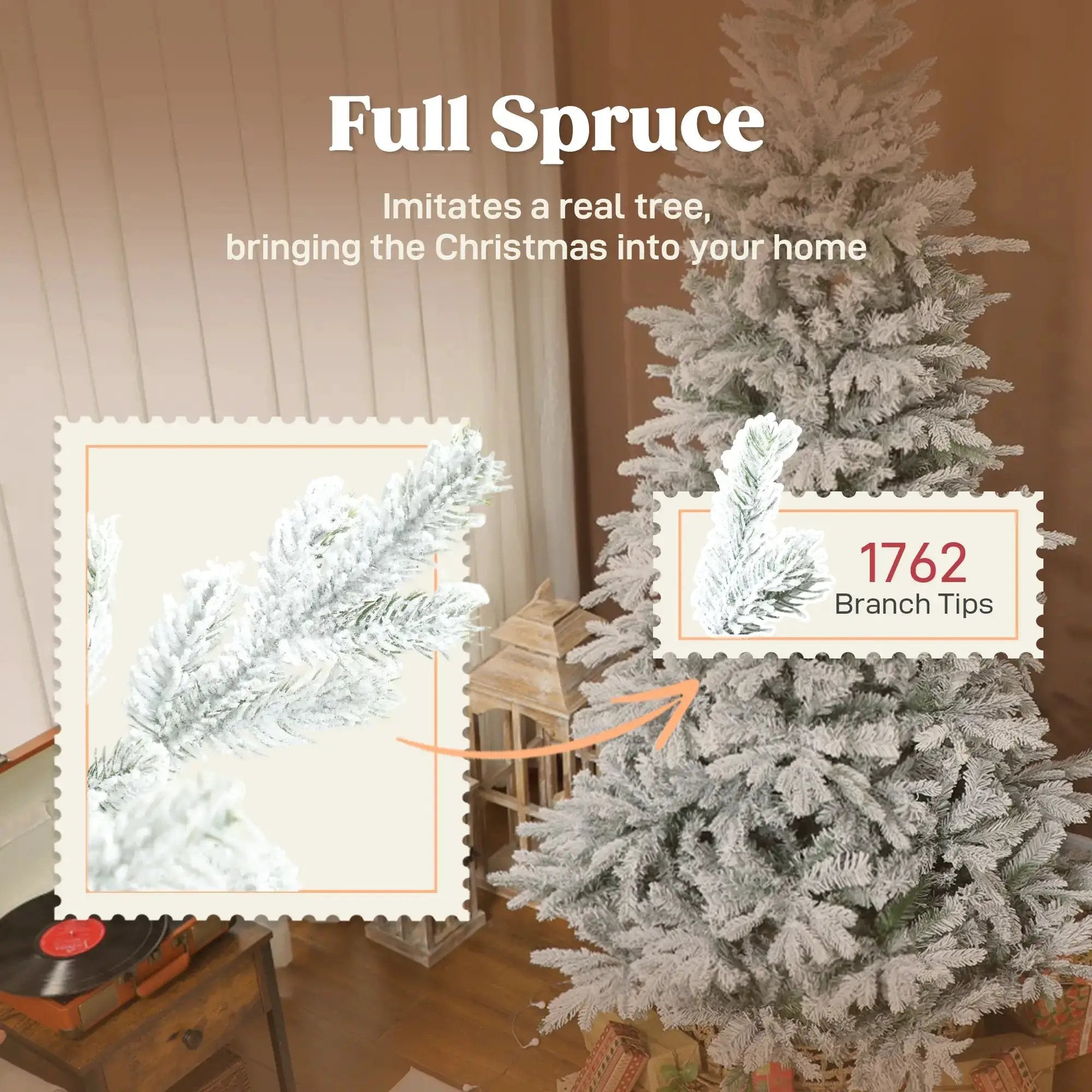 7.5 Ft Artificial Frosted Christmas Tree by HouseOfZazla