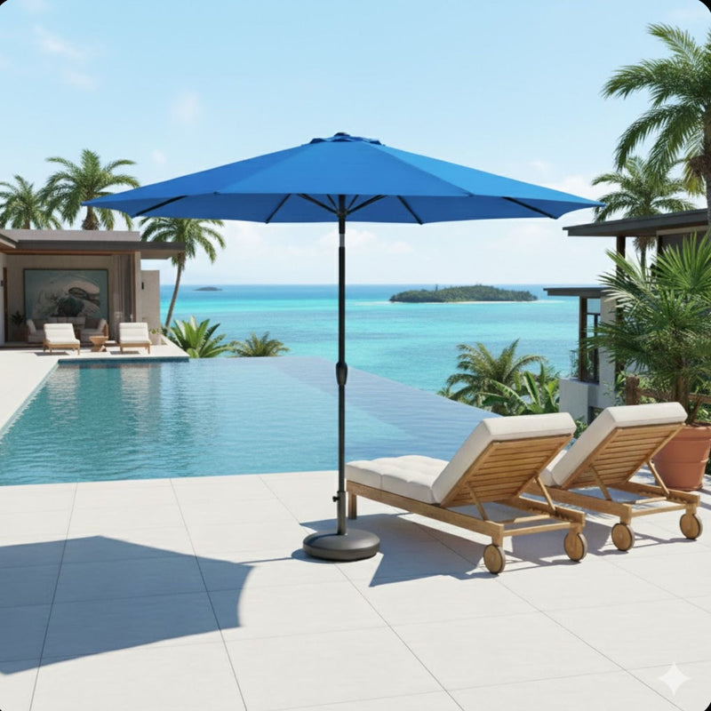 Patio Umbrella With Crank Lift And Tilt, UV-Resistant Canopy by HouseOfZazla