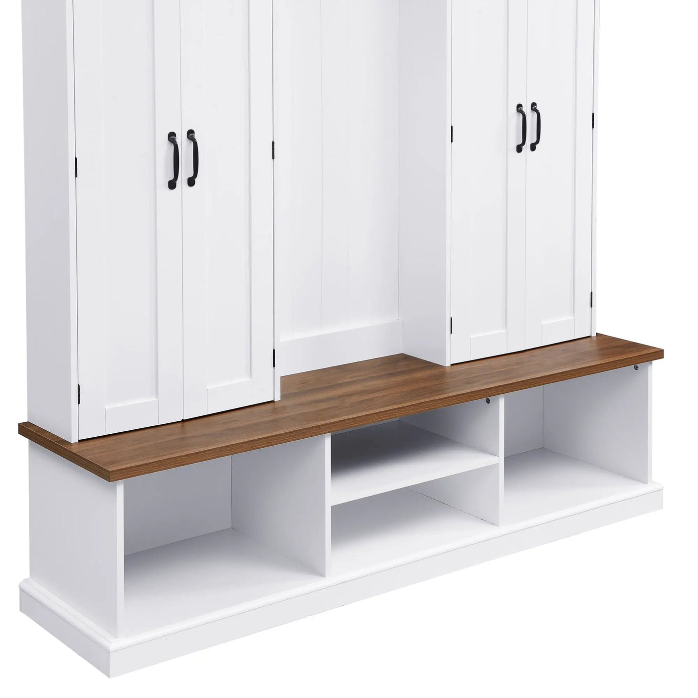 Entryway Hall Tree With Bench, 3 Top Cubbies & Bottom Storage Space by HouseOfZazla