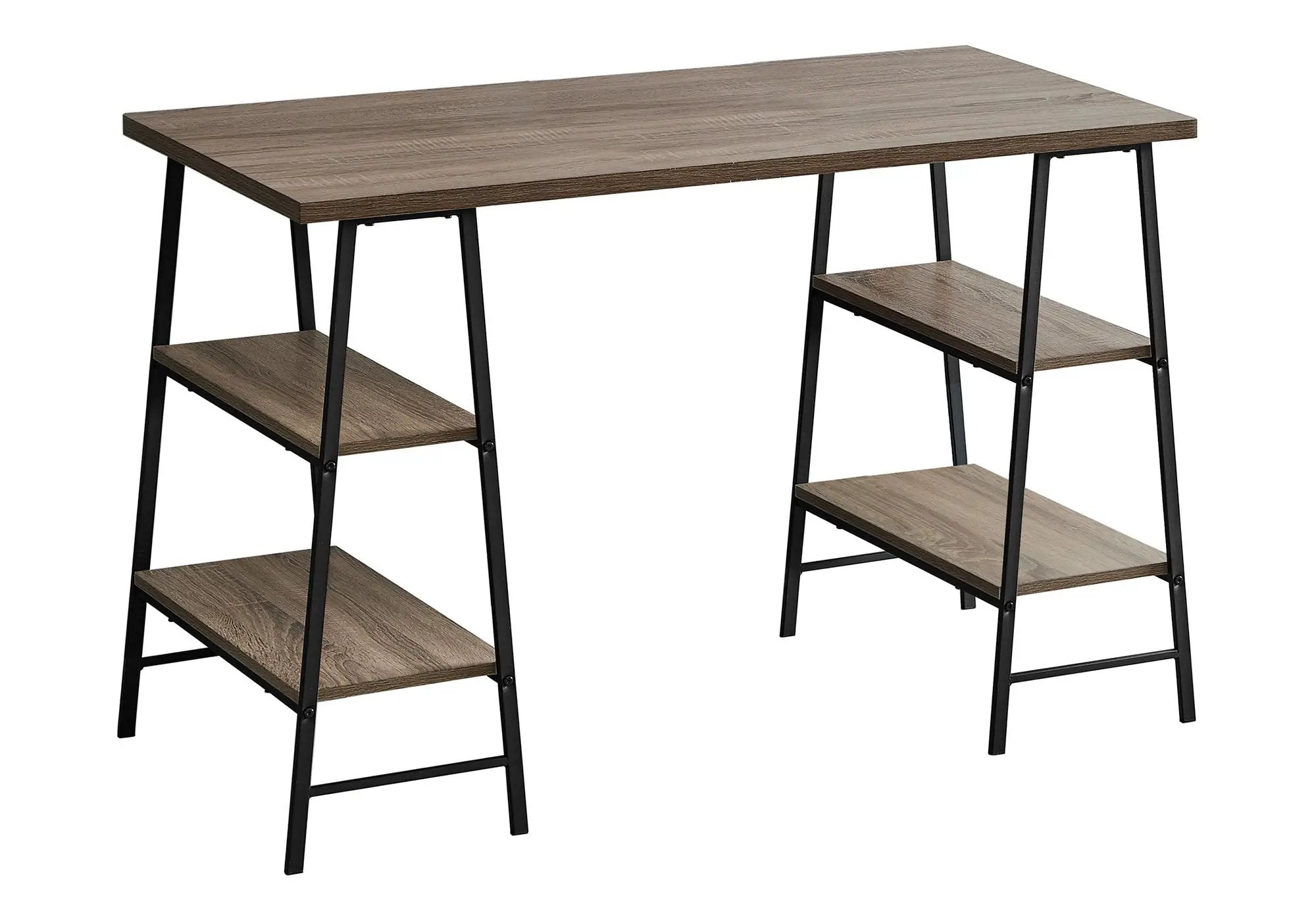 Computer Desk For Home Office, Storage Shelves, Industrial Design by Unique Piece Furniture
