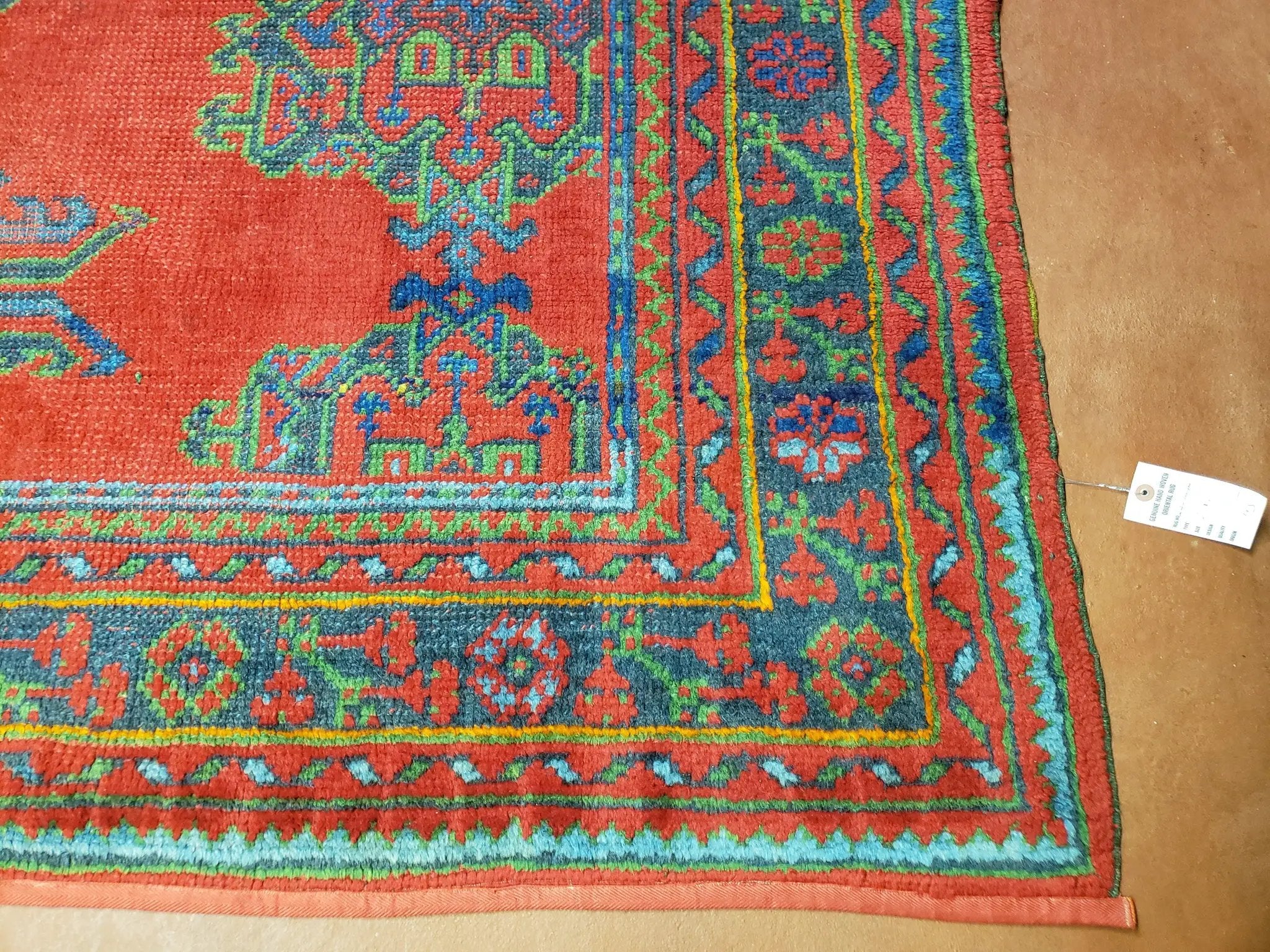 7x11 Turkish Oushak Rug, Vintage Red & Blue Oriental Carpet, Hand Knotted Wool Area Rug 7 x 11, Turkish Sparta Rug, Antique Turkish Rug Nice by Jewel Rugs