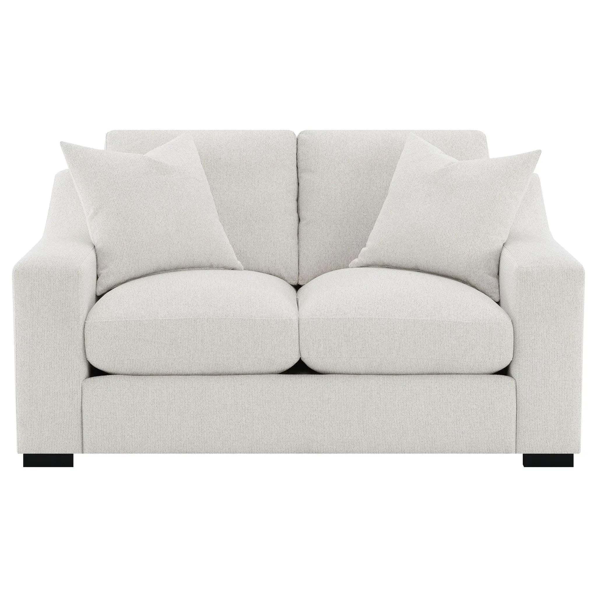 Ashlyn Fabric Upholstered Track Arm Loveseat Sand by Unique Piece Furniture