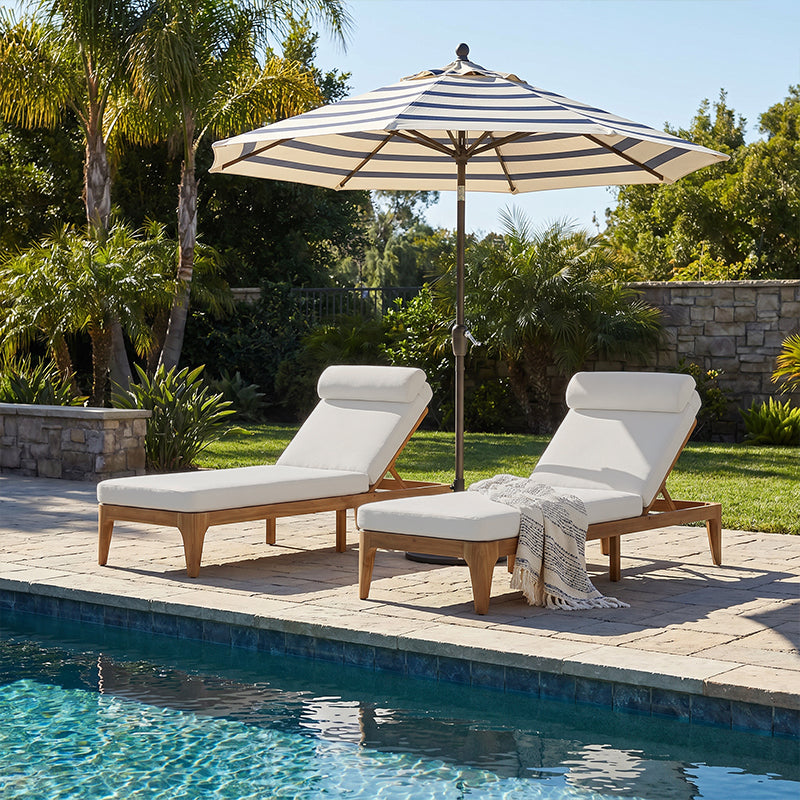 TOPMAX Acacia Wood Chaise Lounge Set of 2 by HouseOfZazla