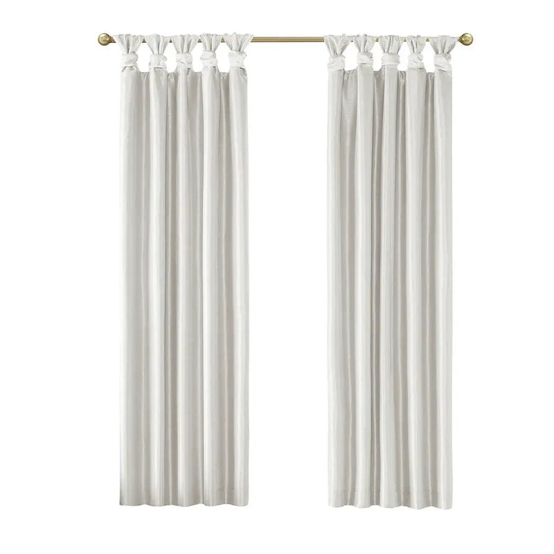 Twist Tab Total Blackout Window Curtain Panel White 50x95 by HouseOfZazla