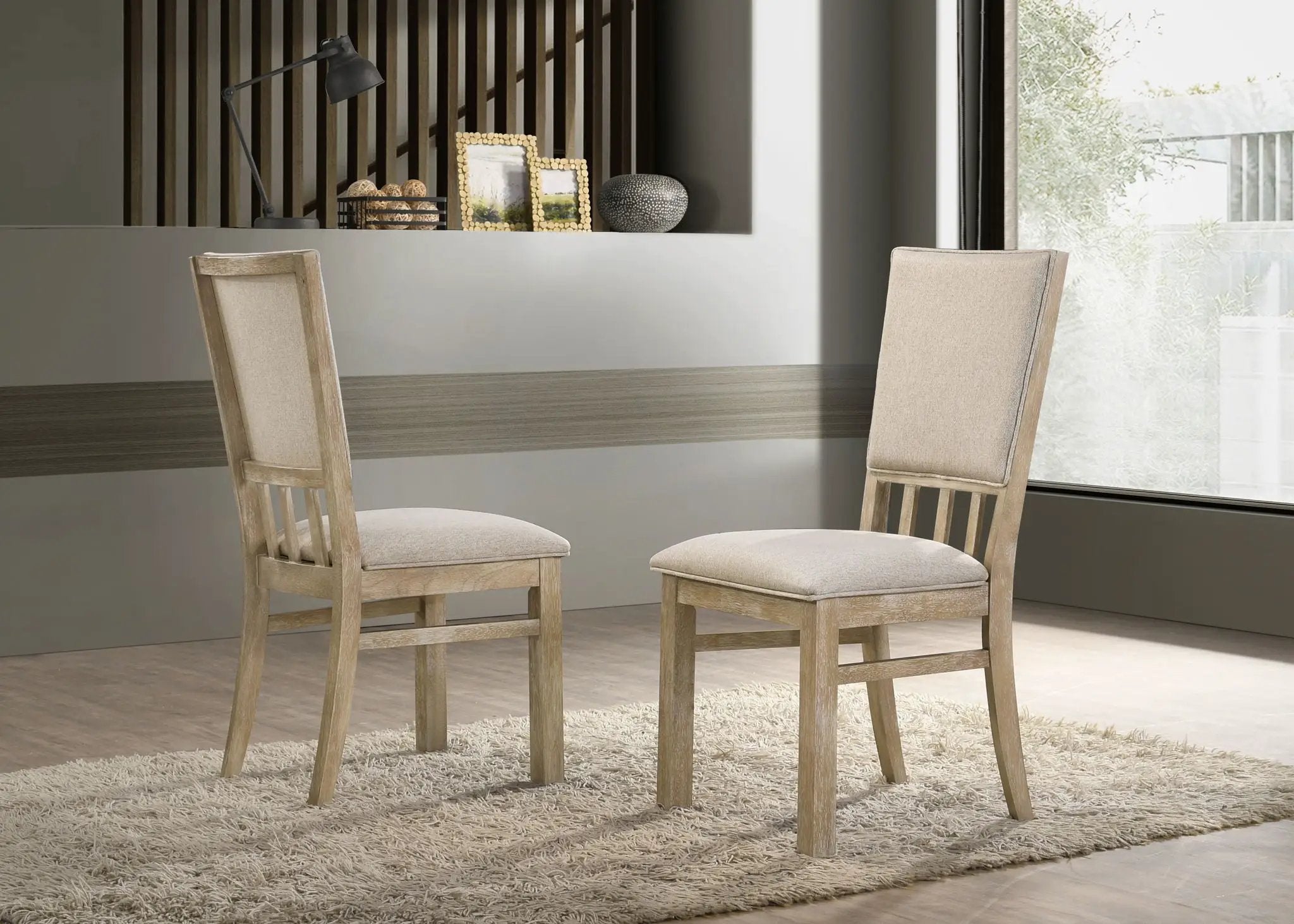Brutus - Wide Dining Chair (Set of 2) - Reclaimed Wheat by HouseOfZazla