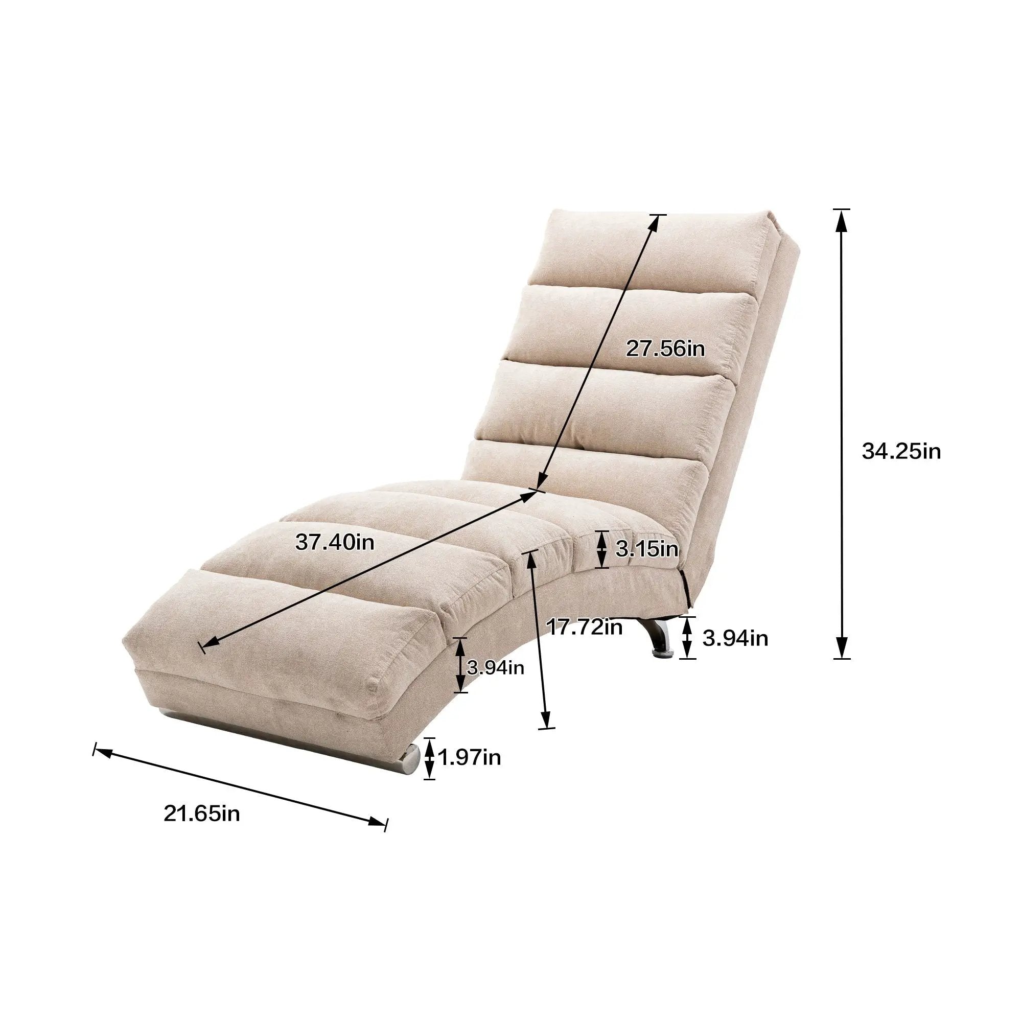 Massage Chaise Lounge Indoor With Remote Control, Ergonomic Electric Massage Lounger by Unique Piece Furniture