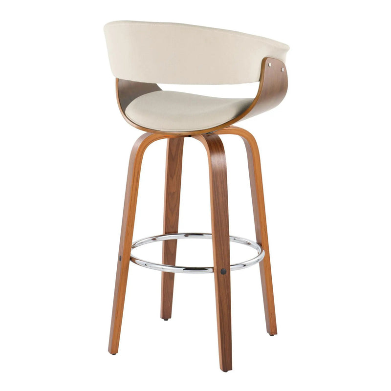 Vintage Mod - Mid Century Modern Fixed Height Barstool With Swivel With Round Footrest (Set of 2) by HouseOfZazla