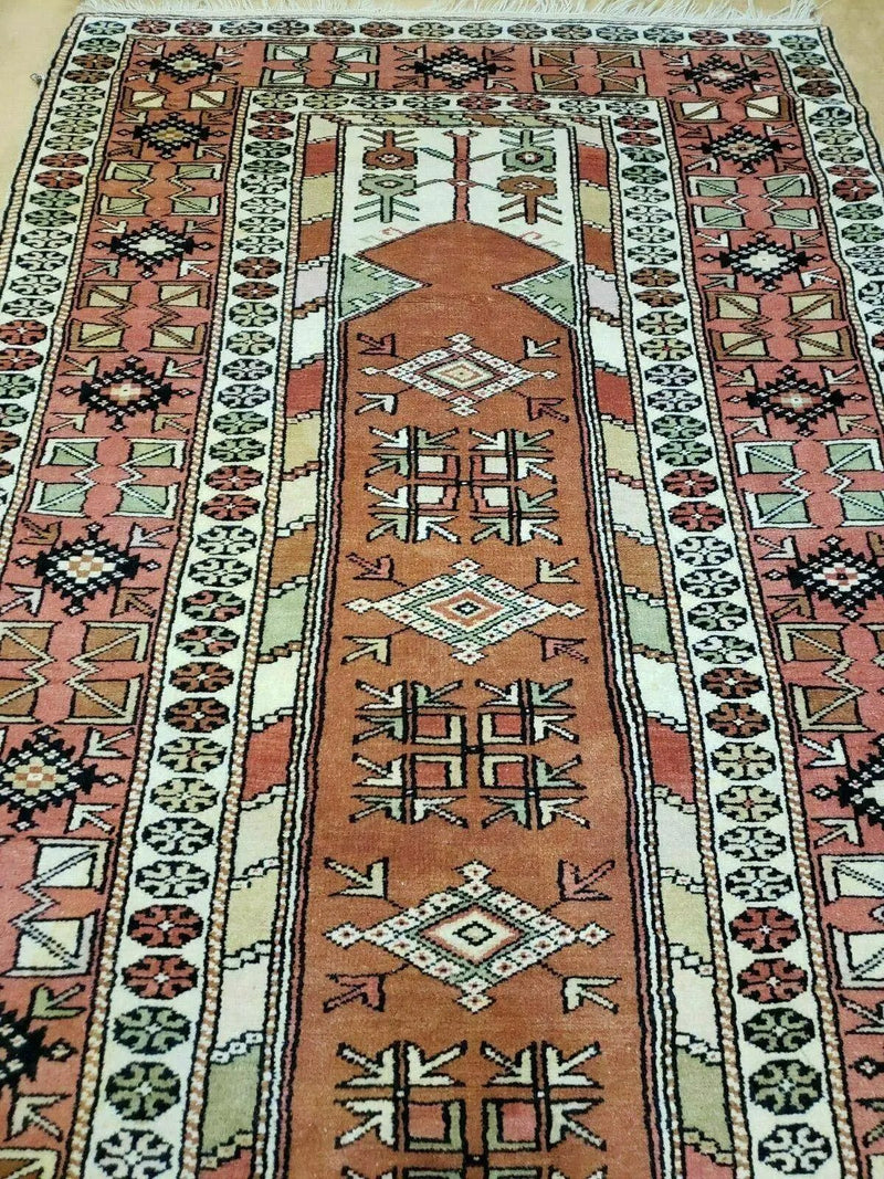 4' X 7' Antique Handmade Turkish Melas Oushak Wool Rug by Jewel Rugs
