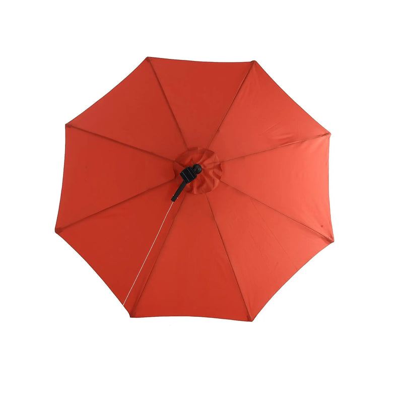 10ft Solar LED Offset Hanging Market Patio Umbrella (Orange) (No Base) by HouseOfZazla
