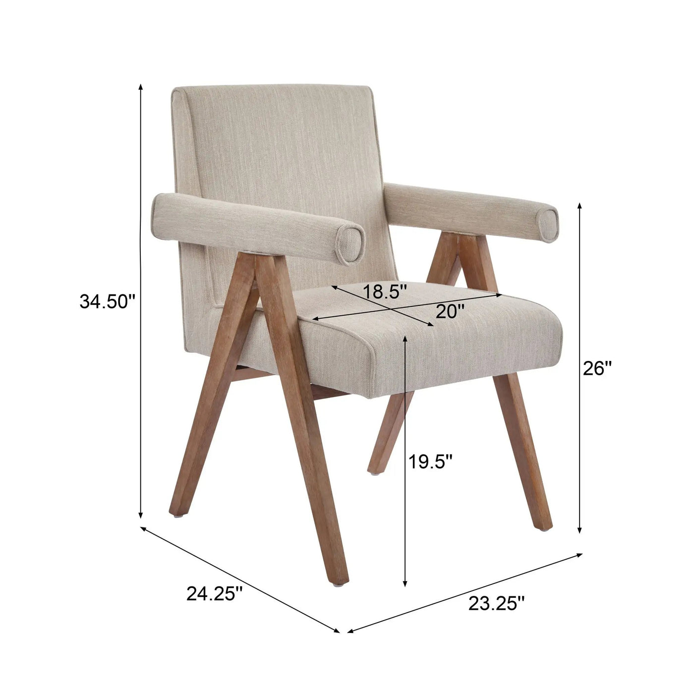 Contemporary Poppy Fabric Dining Armchair With Rubberwood Legs by HouseOfZazla