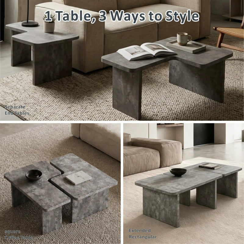 Modular Concrete Coffee Table Set of 2 by HouseOfZazla