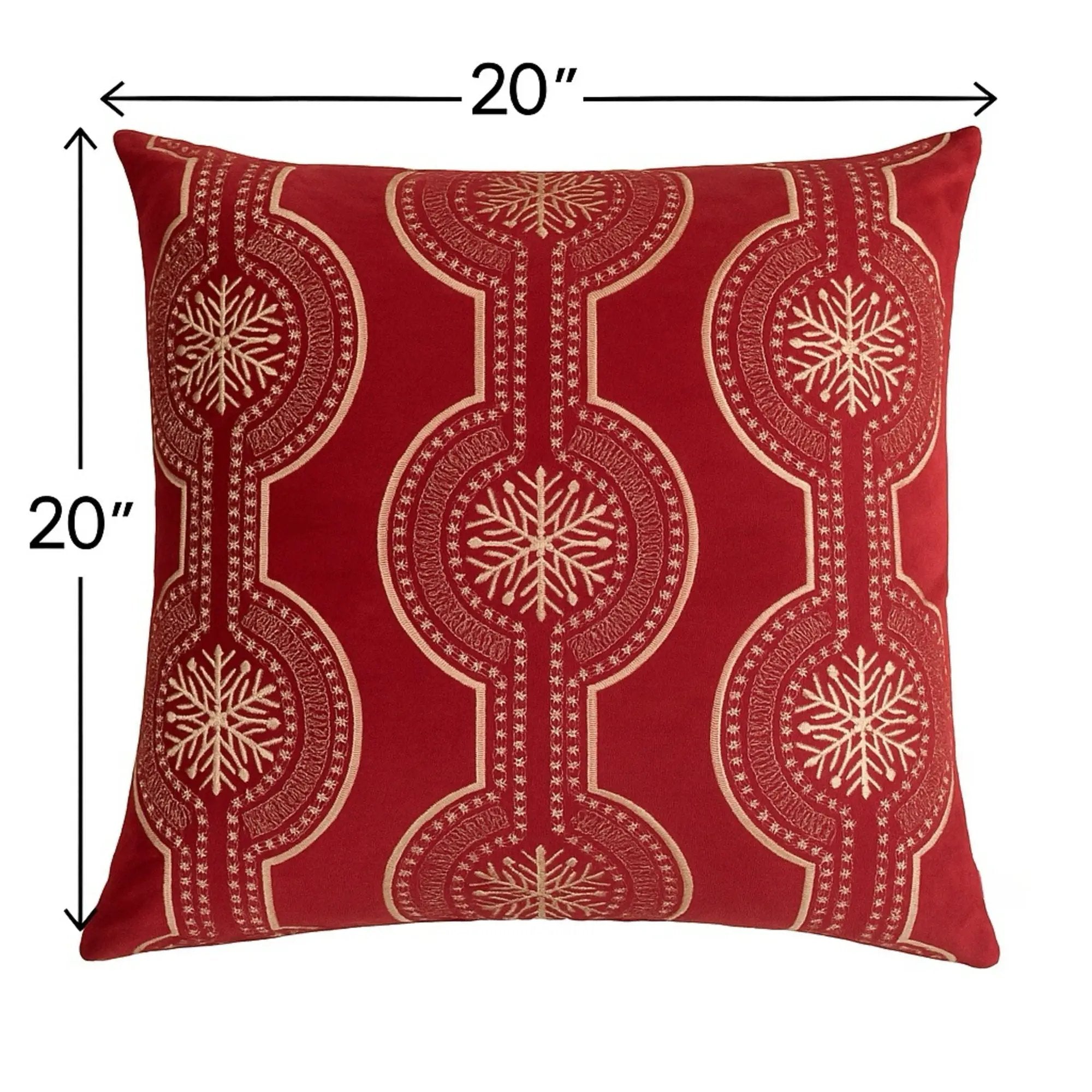 Holiday Throw Pillow With Snowflake Embroidery by Unique Piece Furniture
