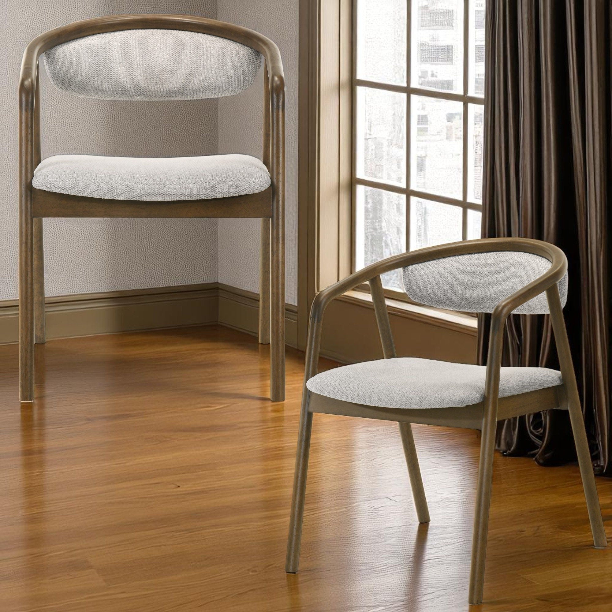 Delina - Side Chair - Gray / Walnut by HouseOfZazla
