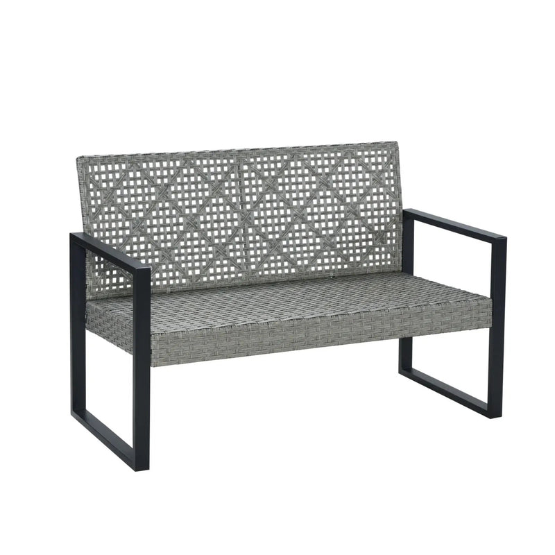 4 Piece Patio Furniture Set With Acacia Wood Table Top And Cushions by HouseOfZazla