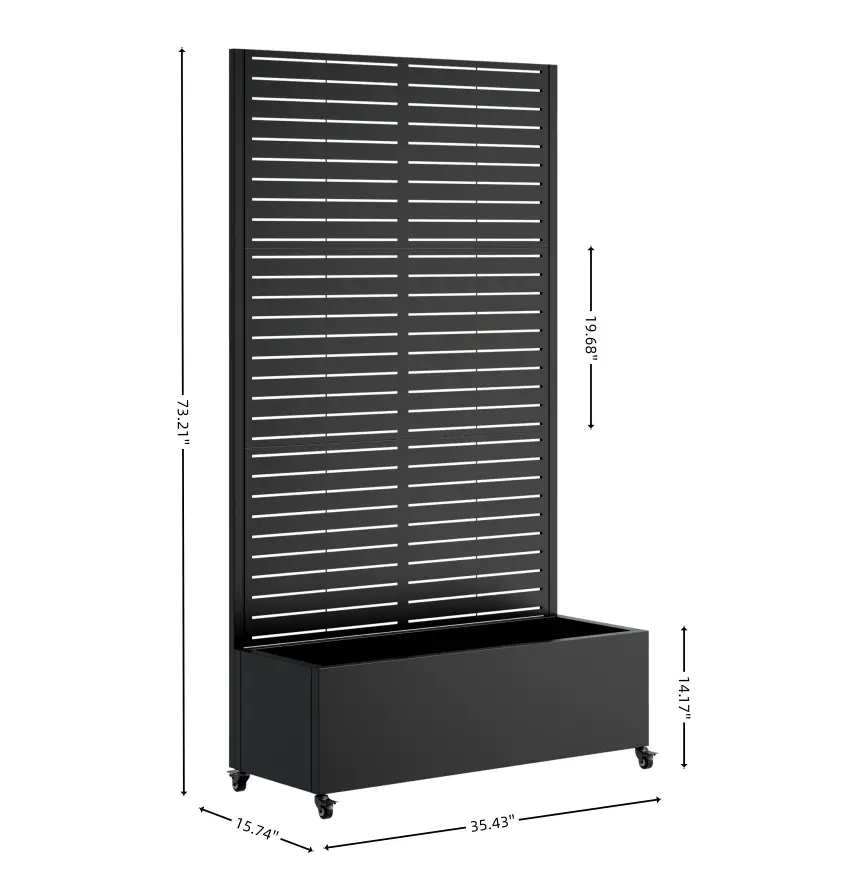 Metal Planter Box with Trellis, 73' x 35' x 16" Raised Garden Bed by HouseOfZazla