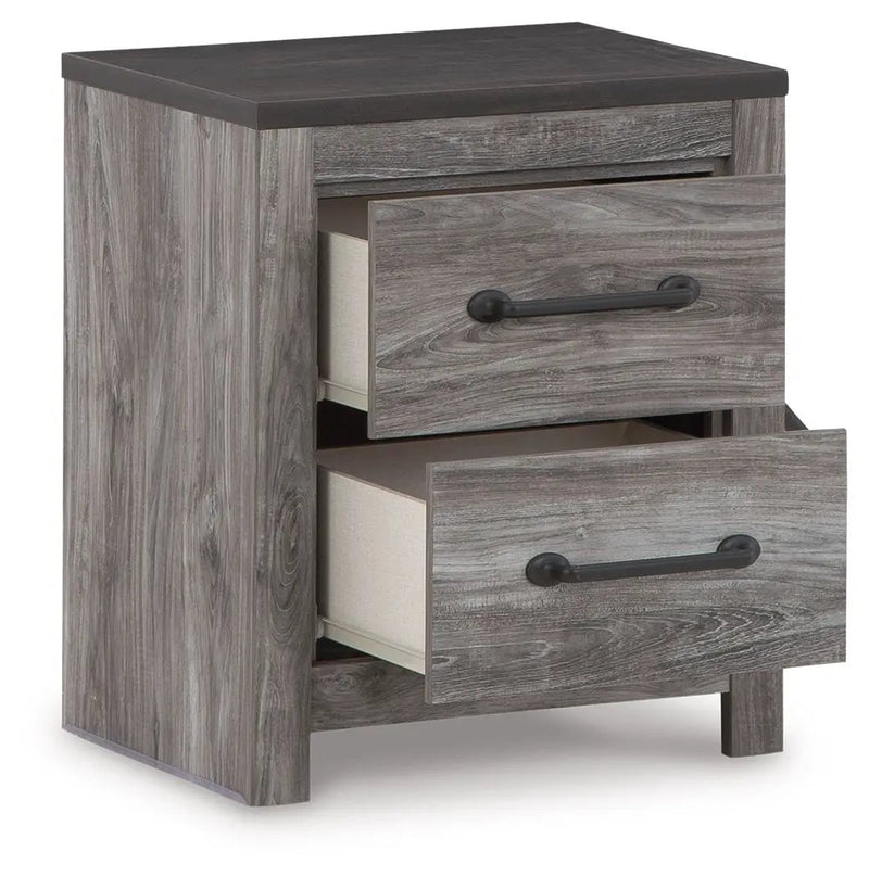 Bronyan - Two Drawer Night Stand - Dark Gray by Unique Piece Furniture