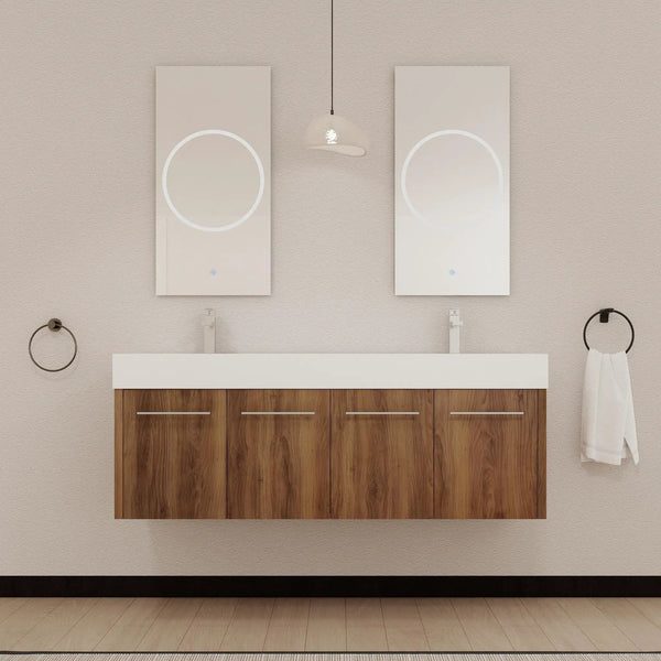 60 Inch Wall-Mounted Bathroom Vanity with Sink