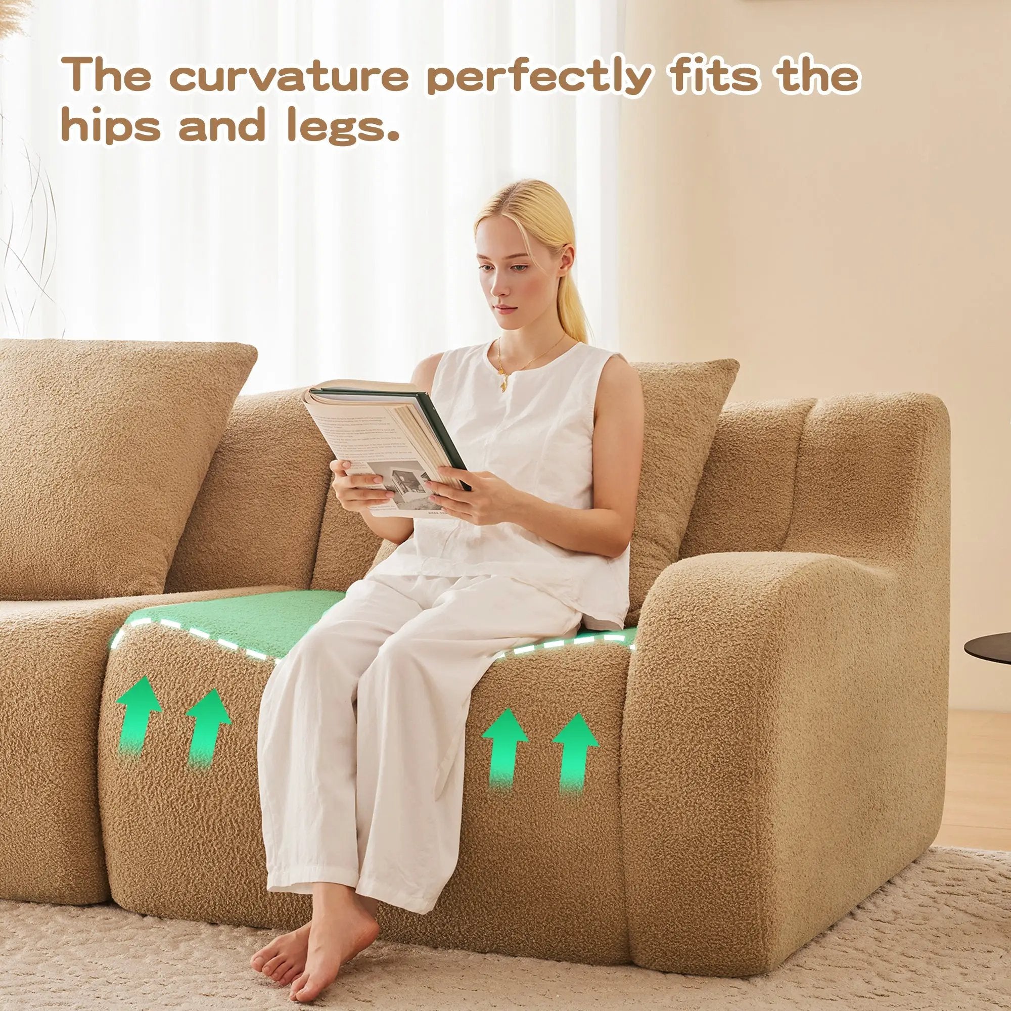 Soft Teddy Fabric Boneless Sofa by HouseOfZazla