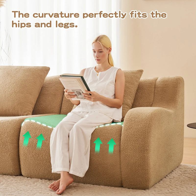 Soft Teddy Fabric Boneless Sofa by HouseOfZazla