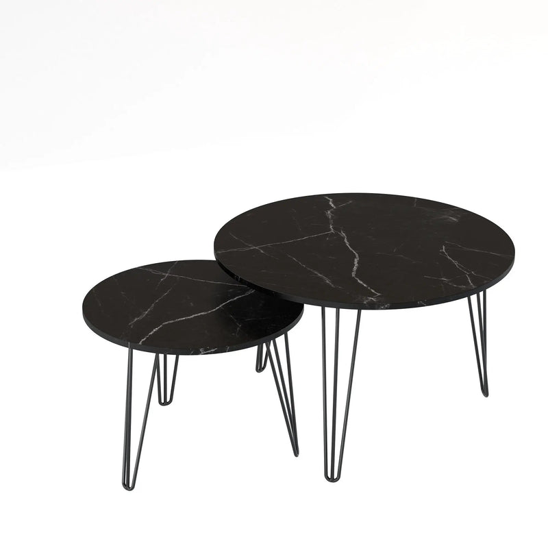 Round Nesting Coffee Table For Living Room (Set of 2) by Unique Piece Furniture