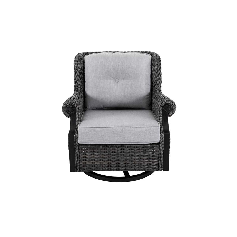 Lassen wicker living room set: 1 three-seater sofa and 2 swivel rocking chairs by Outdoor-USA®
