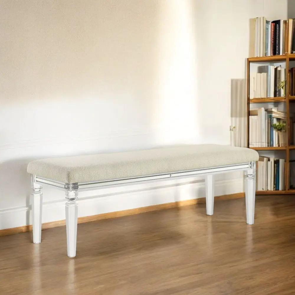 Tarian - Bench - Pearl White by Unique Piece Furniture