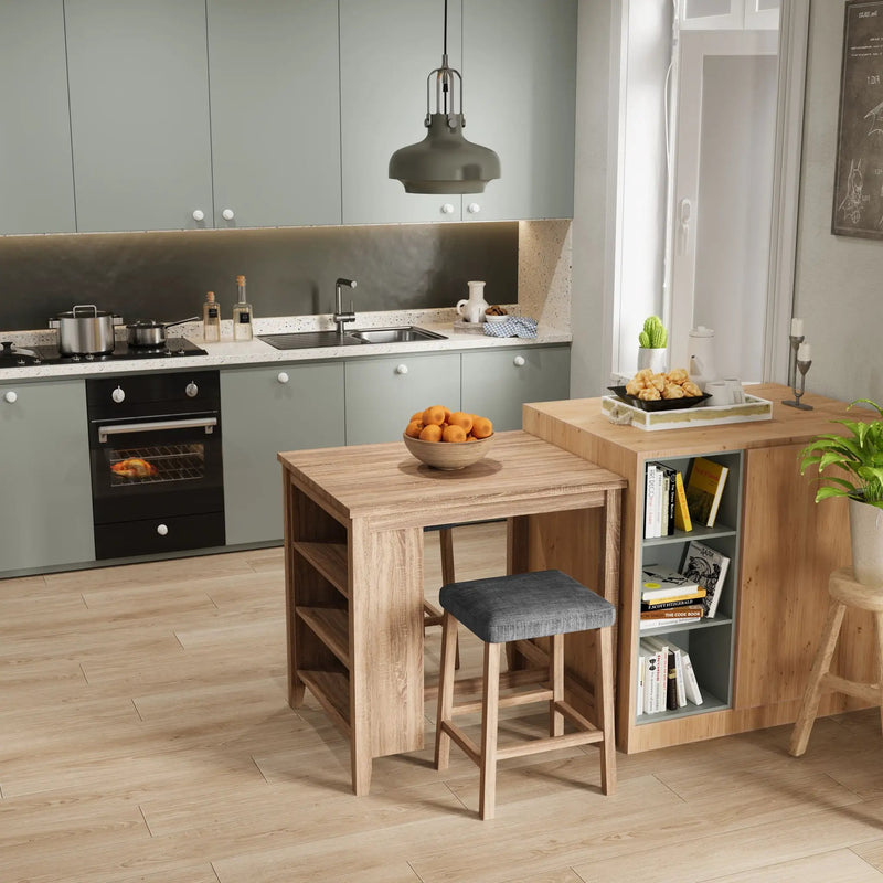 Dawson - 3 Piece Counter Height Table Set - Oak by Unique Piece Furniture