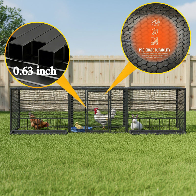 Thickened Chicken Coop For Outdoor - Black / Silver by HouseOfZazla