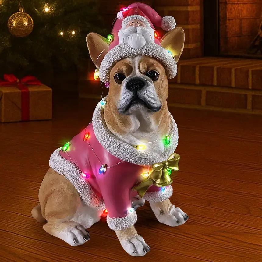 Christmas French Bulldog Statue by HouseOfZazla