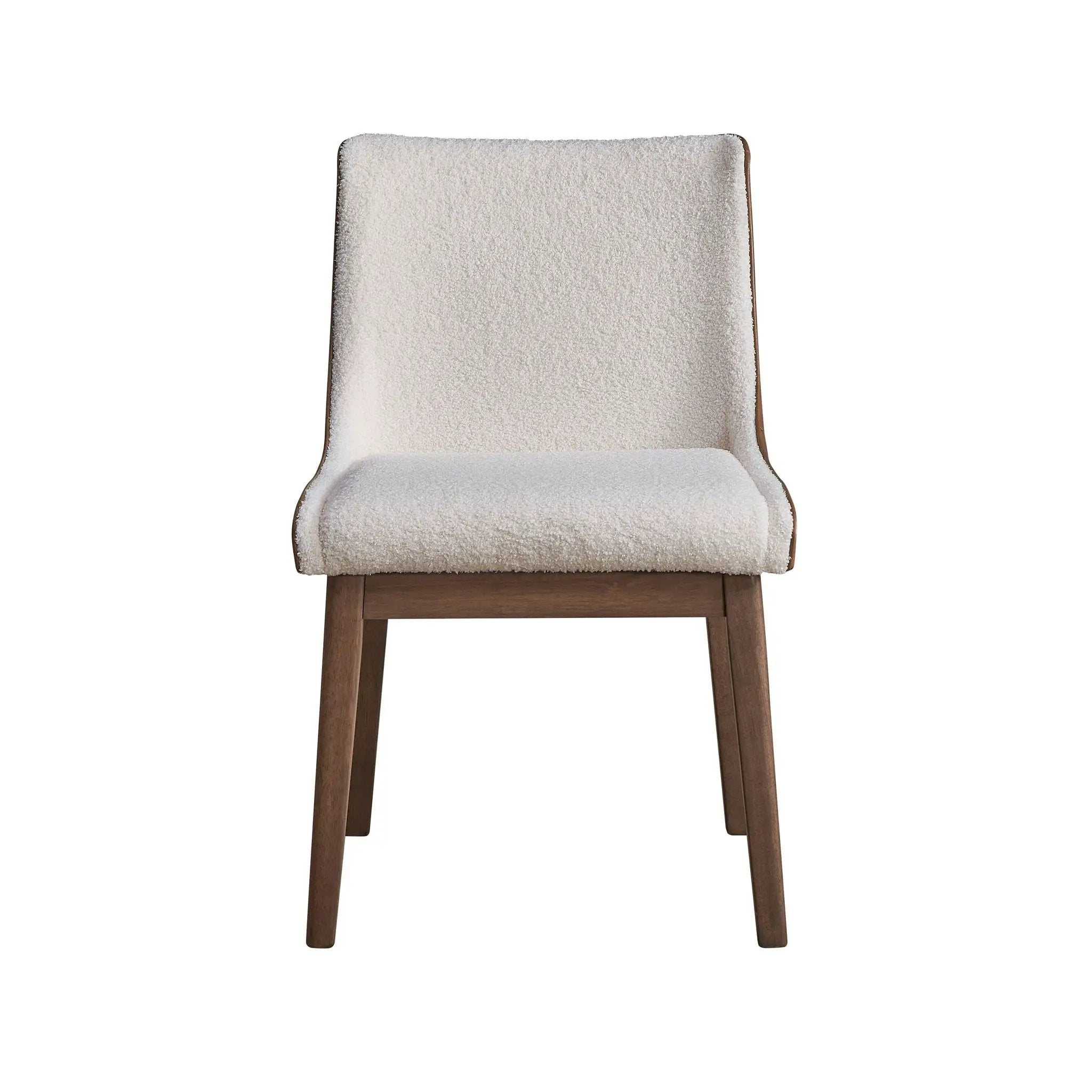 Ginny - Boucle Velvet Side Chair (Set of 2) - Walnut by Unique Piece Furniture