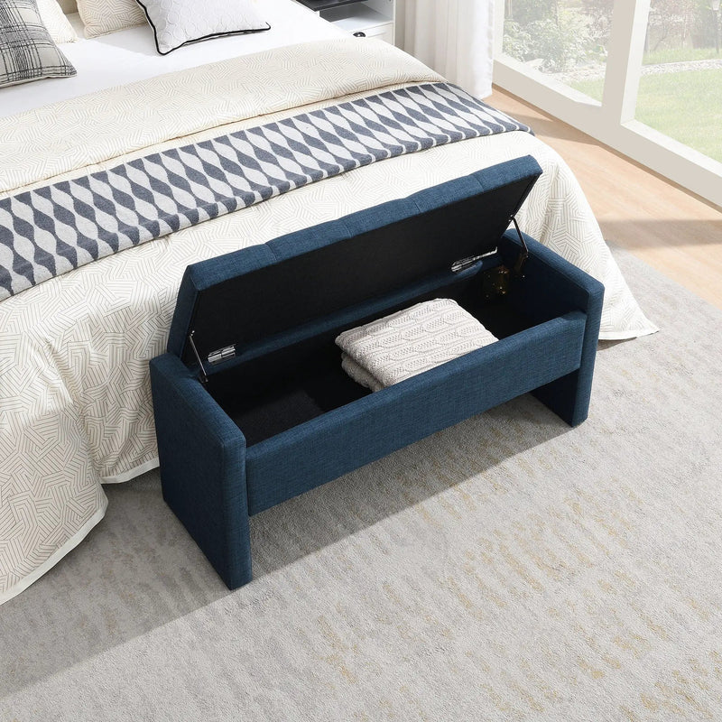 Modern Upholstered Large Bed End Bench With Storage by HouseOfZazla