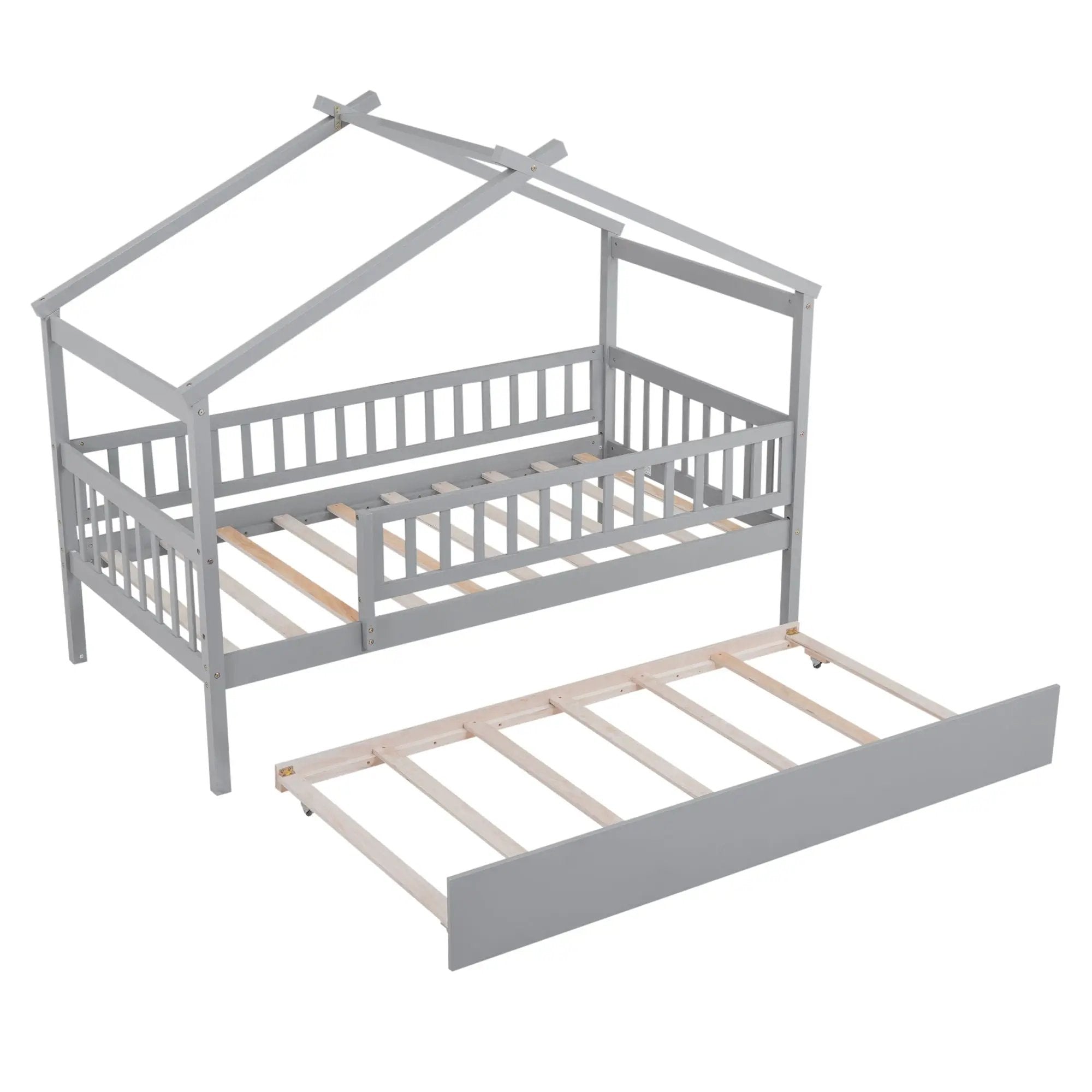 Creativity House Bed With Twin Size Trundle by Unique Piece Furniture