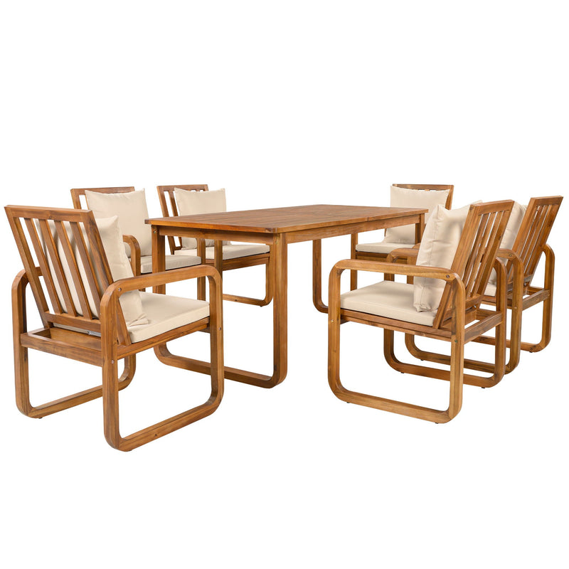 7 Piece Outdoor Patio Dining Set With Removable Cushions by HouseOfZazla