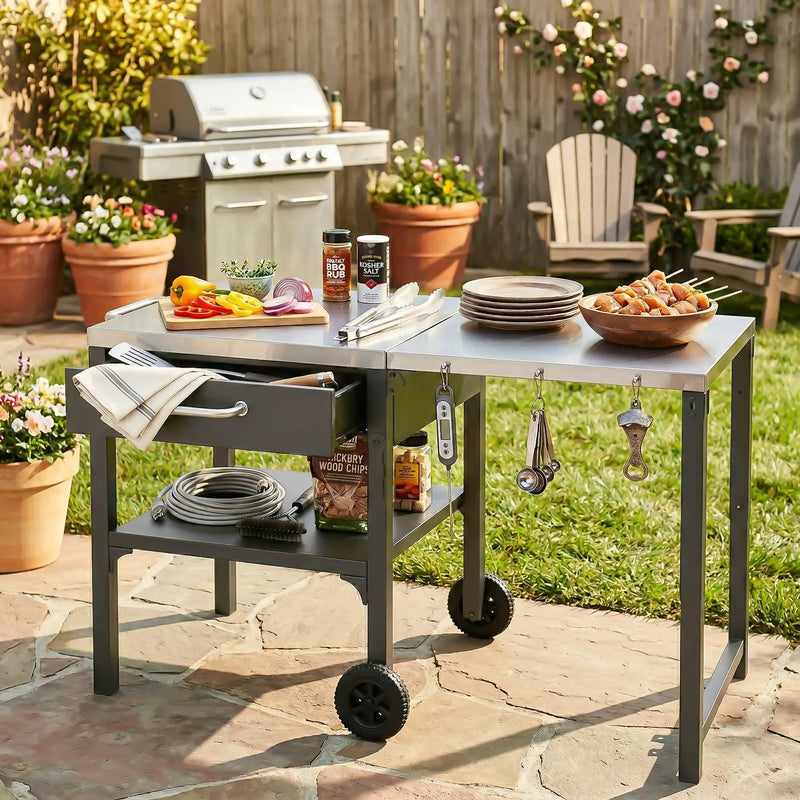 Outdoor Kitchen Cart Foldable Outdoor Prep Station by HouseOfZazla