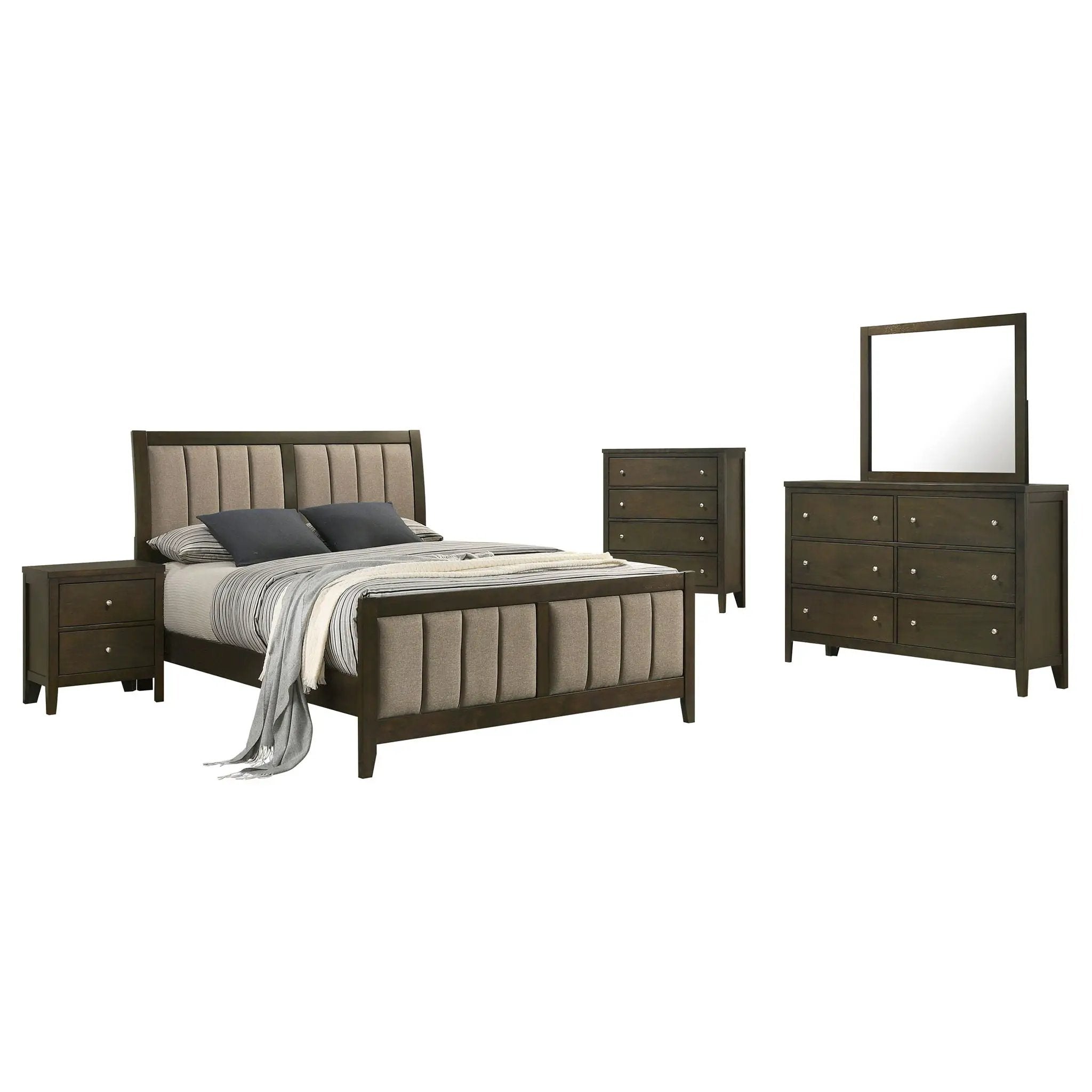 Wilkes 5-piece Eastern King Bedroom Set Dark Cocoa by Unique Piece Furniture