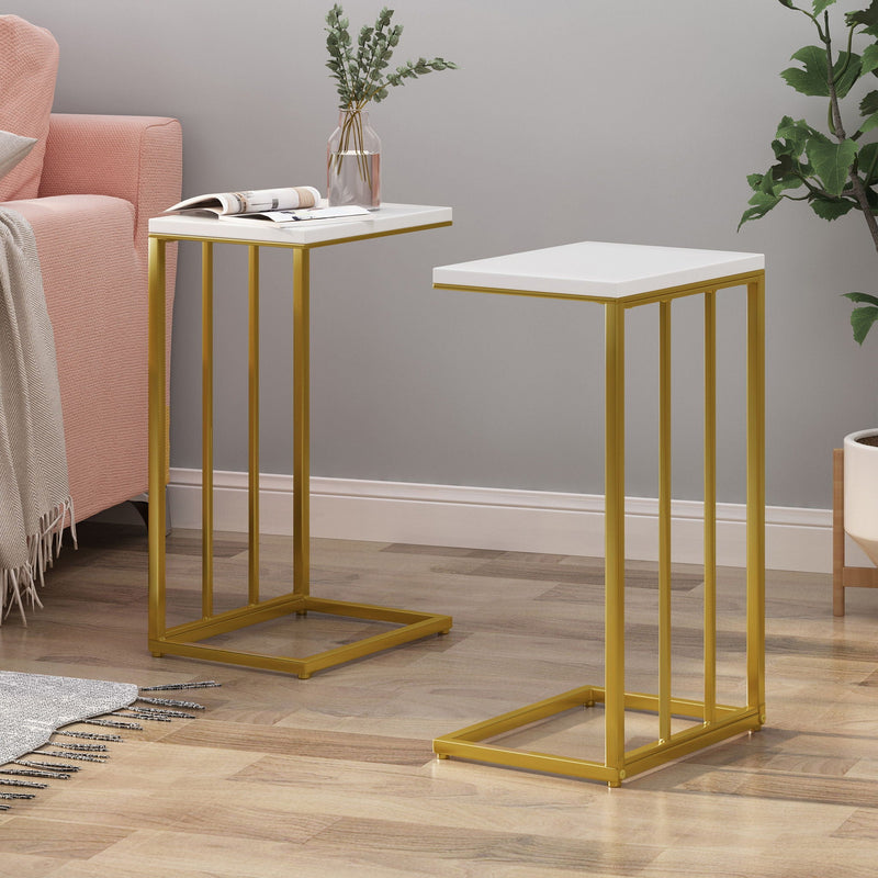 Modern Glam C-Shape End Table by HouseOfZazla