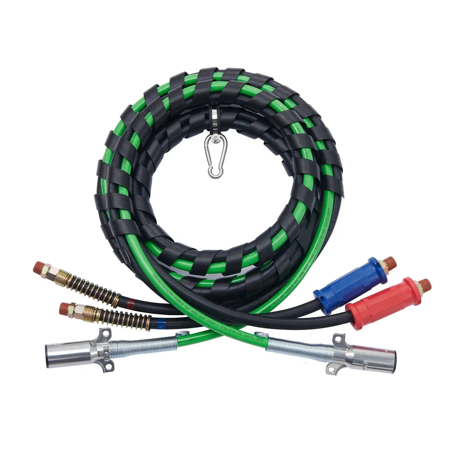 12FT Semi Truck Air Lines Kit with Glad Hands and 7-Way ABS Power Line by HouseOfZazla