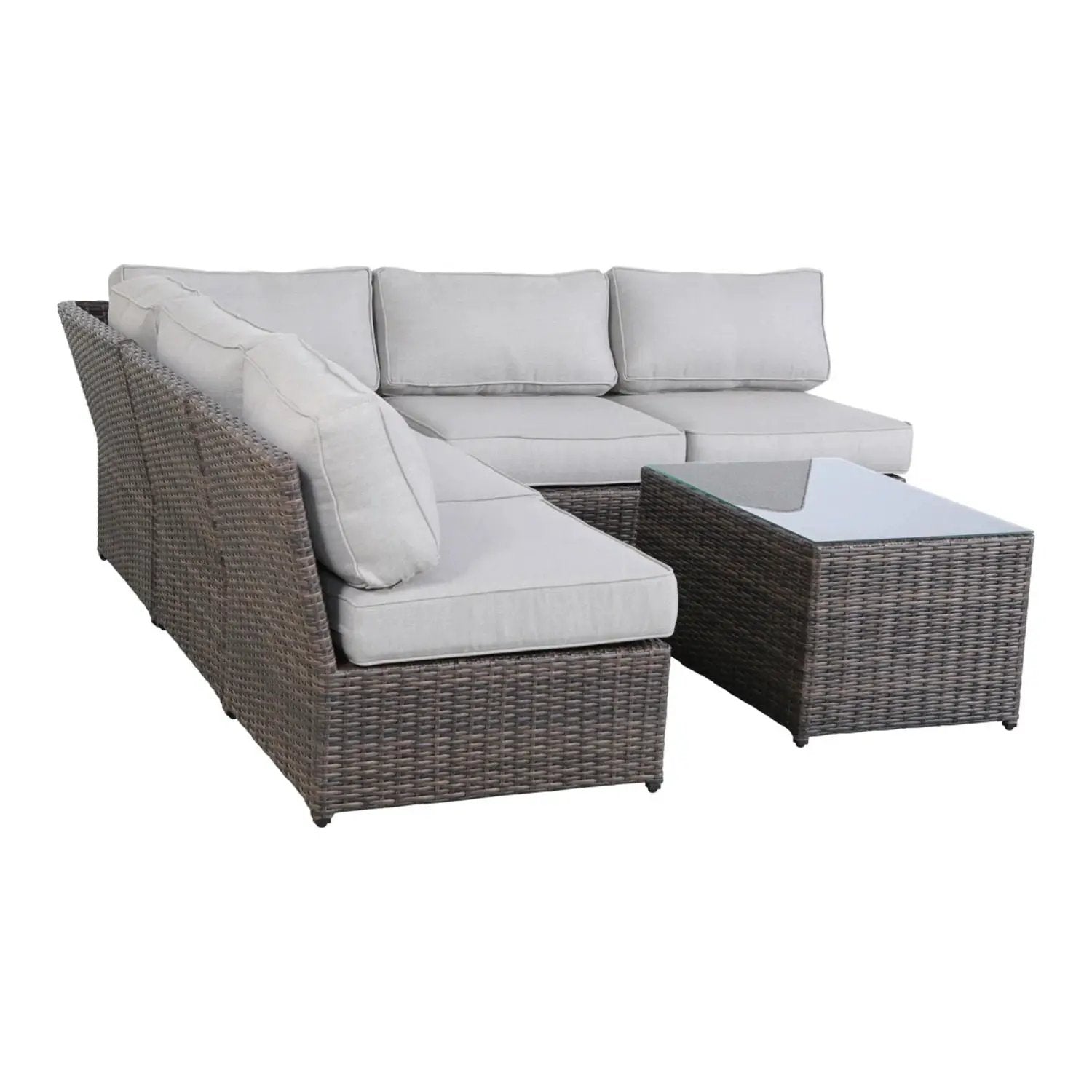 Comfortable Modern Patio Rattan Sectional Set With Cushions by HouseOfZazla
