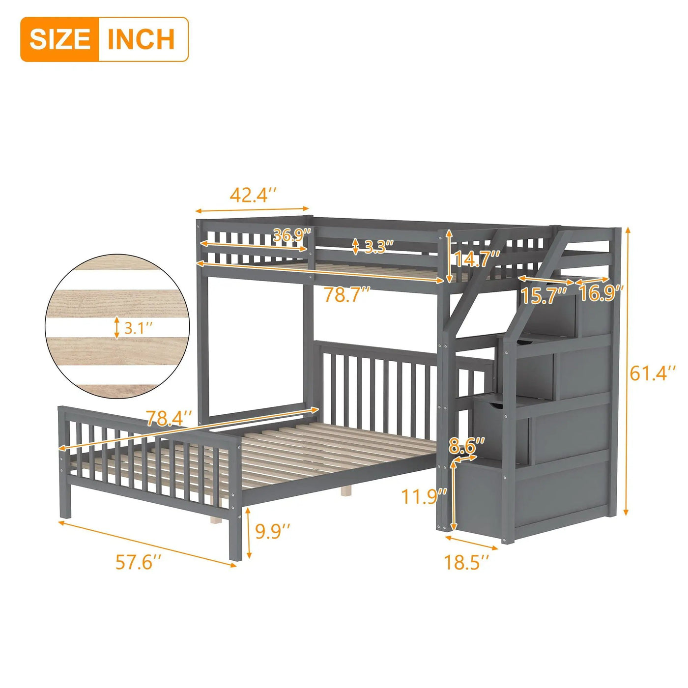 Loft Bed With Staircase And Storage by Unique Piece Furniture