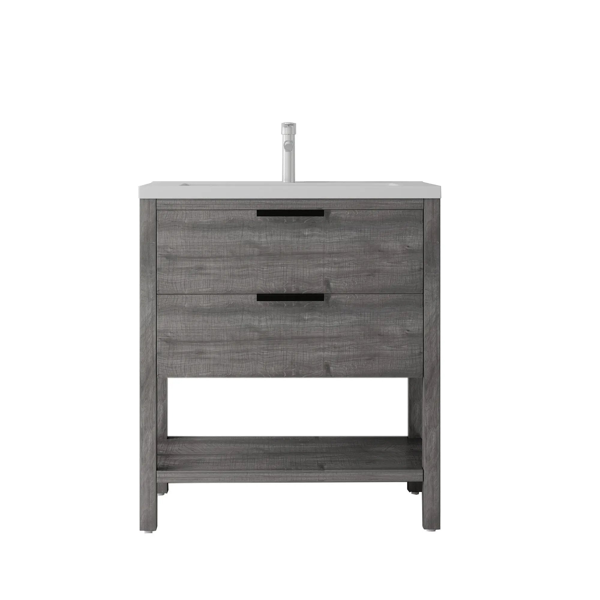 36 Inch Freestanding Bathroom Vanity with Sink, Soft-Close Drawer, Ceramic Sink, Plywood by HouseOfZazla