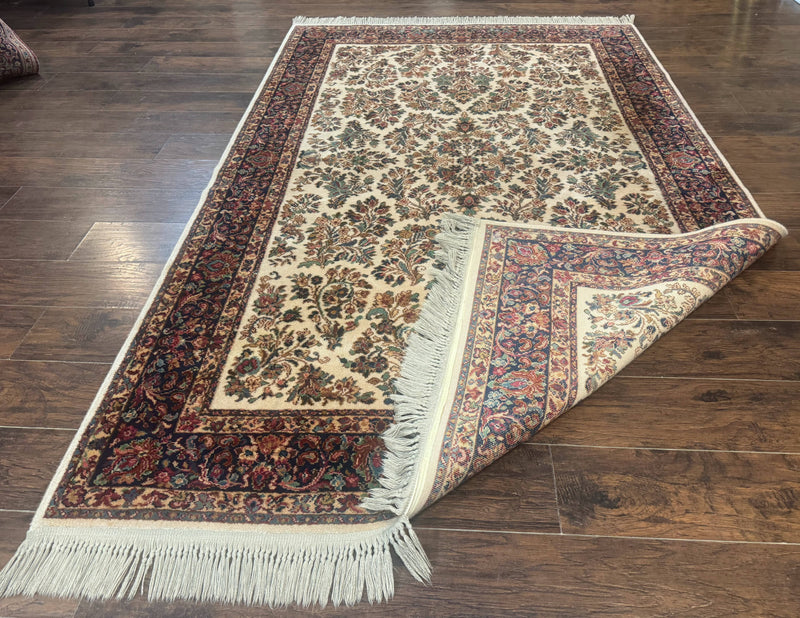 Karastan Rug 5.9 x 9, Ivory Sarouk #760, Wool Pile, Original 700 Series, Vintage by Jewel Rugs