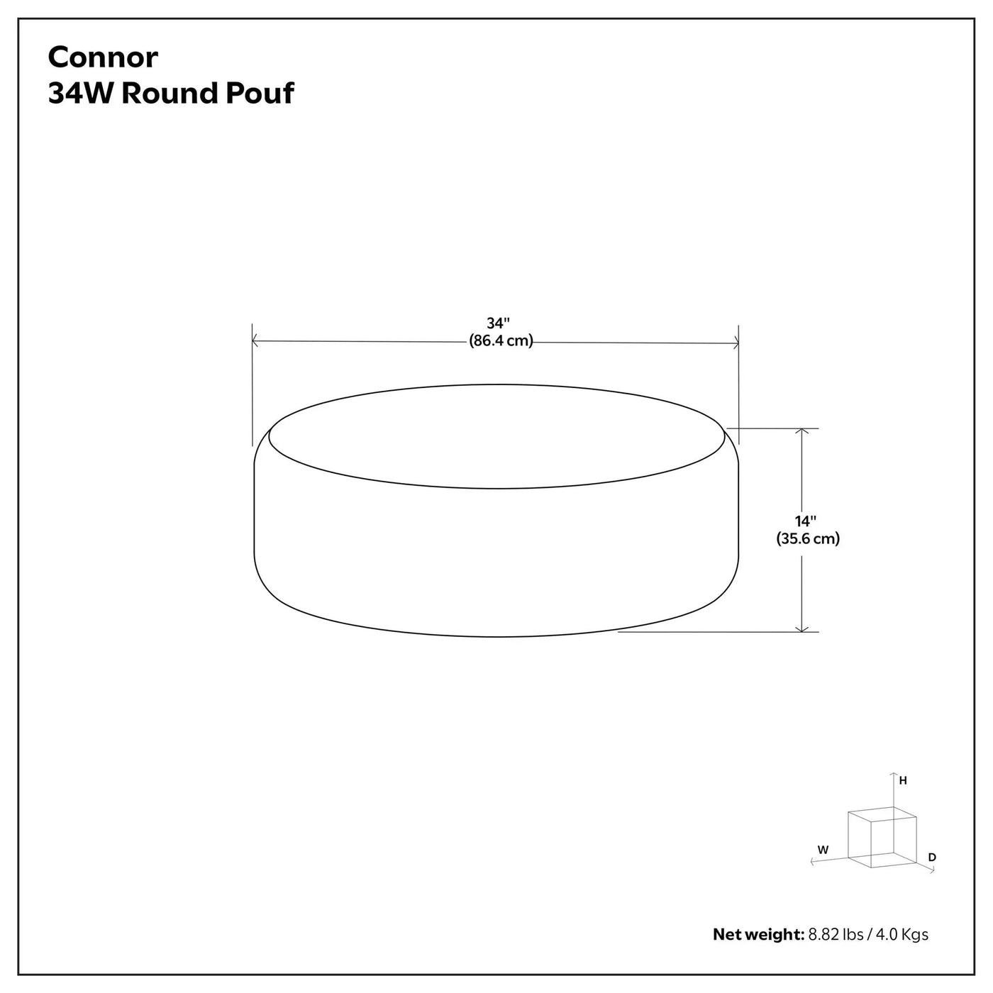 Connor - Handcrafted Round Pouf by Unique Piece Furniture