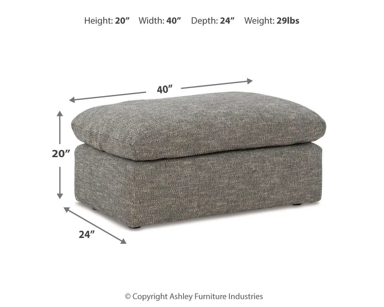 Dramatic - Ottoman - Granite by Unique Piece Furniture
