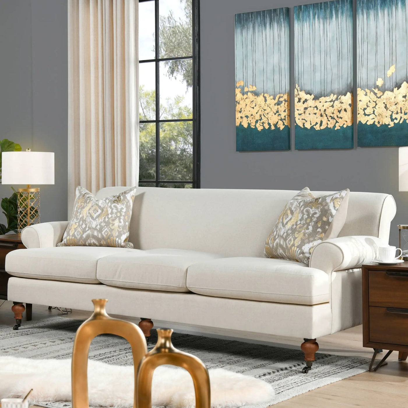 Alana Lawson - Three Cushion Tightback Sofa by Unique Piece Furniture