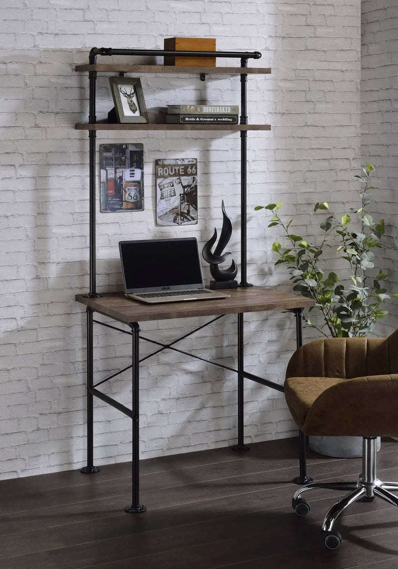Ensata Rustic Writing Desk - Black / Oak by HouseOfZazla