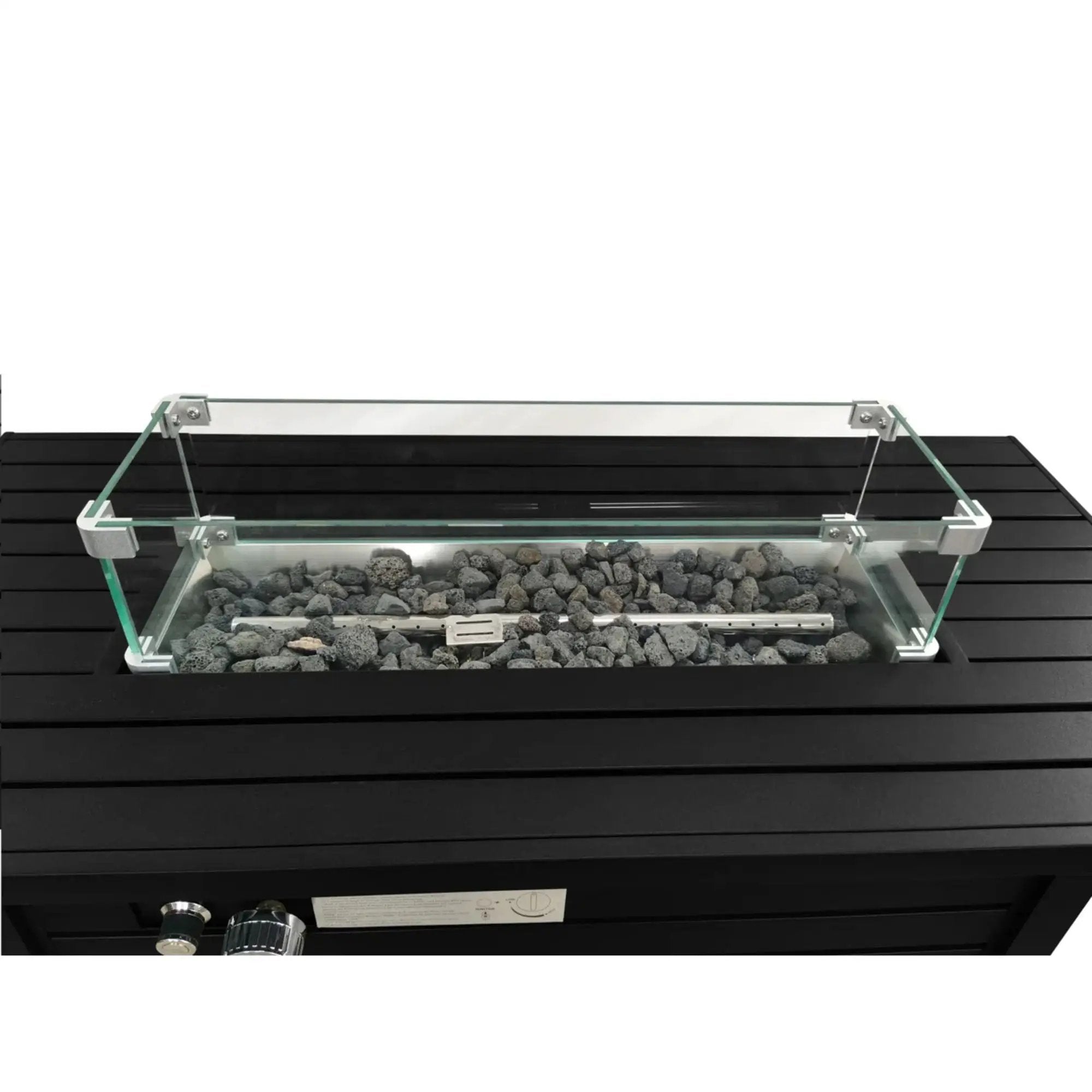 Propane Fire Pit Table With Cover - Black by Unique Piece Furniture