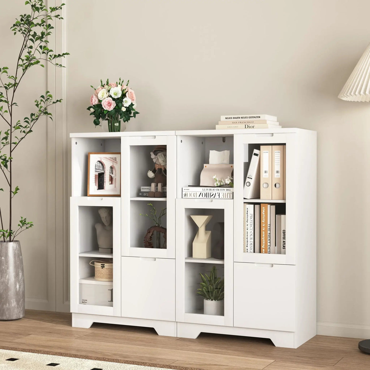 Modern Cabinet With Glass Doors And Drawer by Unique Piece Furniture