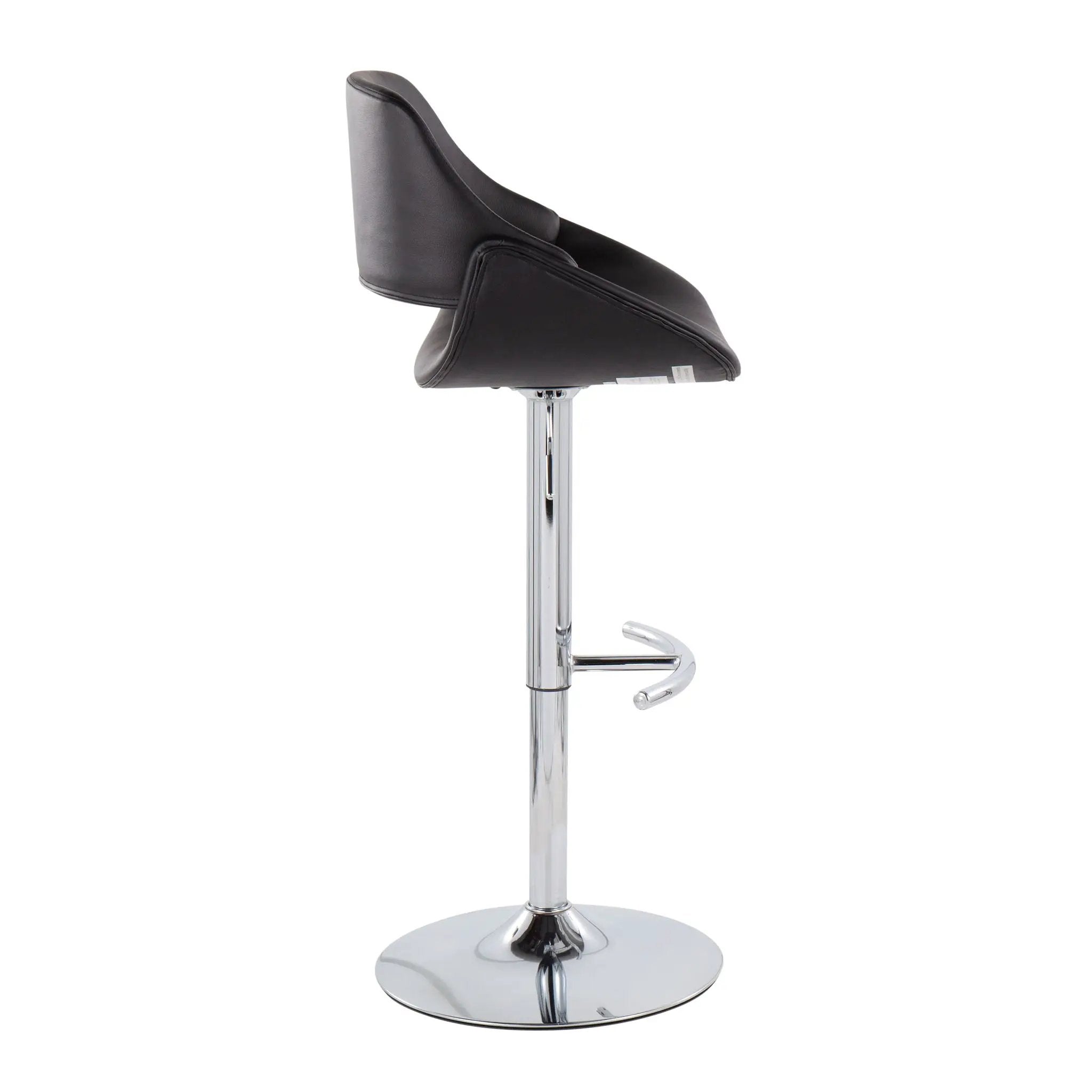 Fabrico - Contemporary Adjustable Bar Stool With Rounded T Footrest (Set of 2) by HouseOfZazla