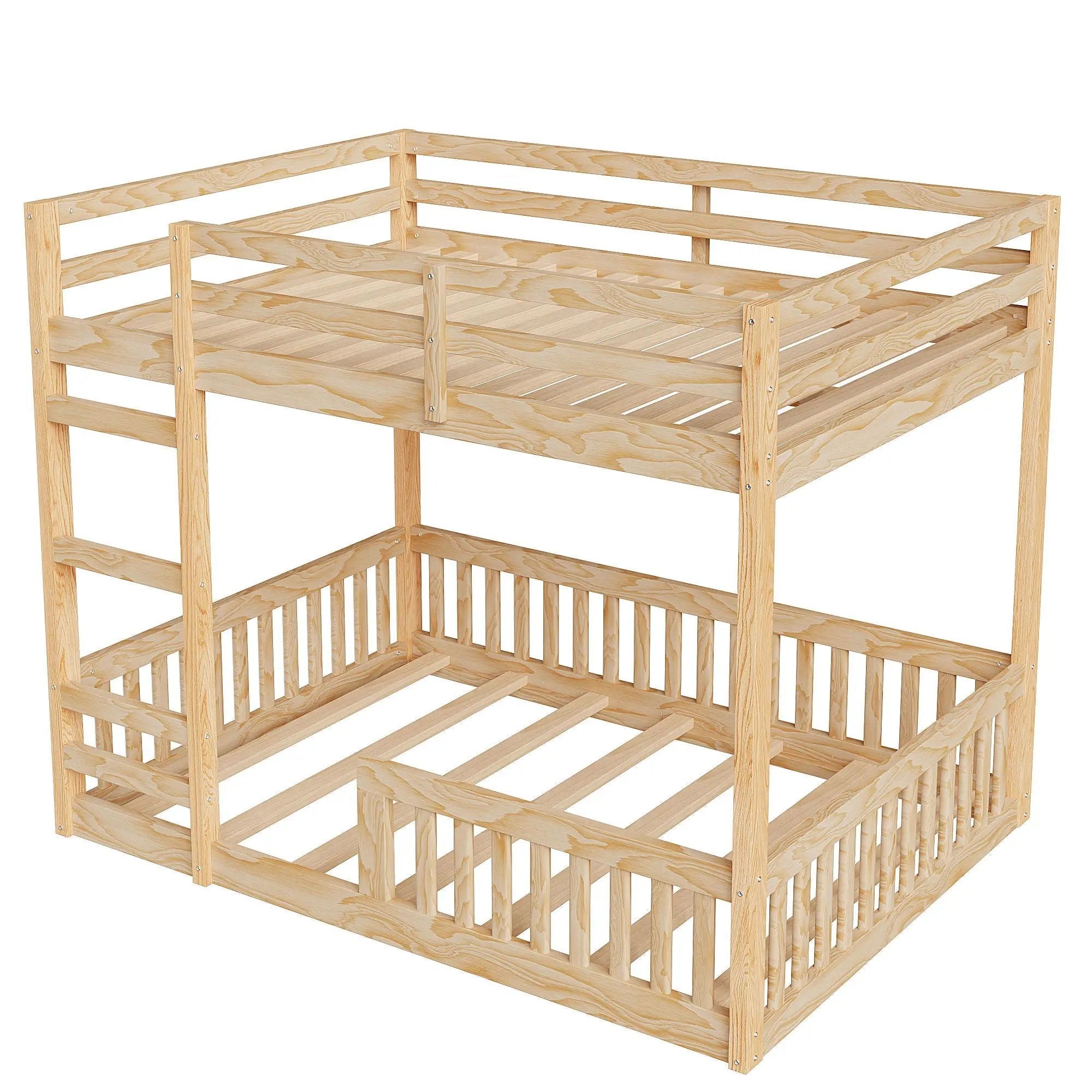 Stylish Bunk Bed With Ladder And Guardrails by Unique Piece Furniture