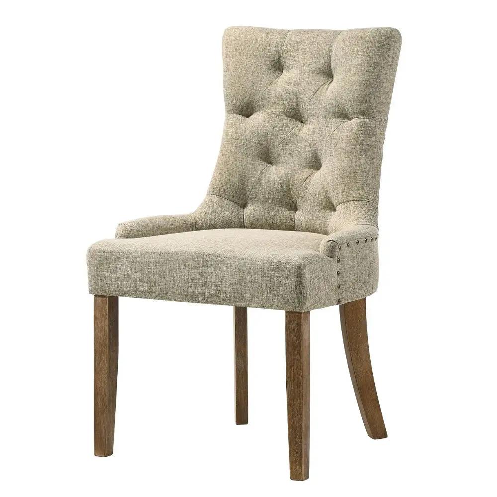 Yotam - Side Chair (Set of 2) - Beige Fabric & Salvaged Oak by Unique Piece Furniture